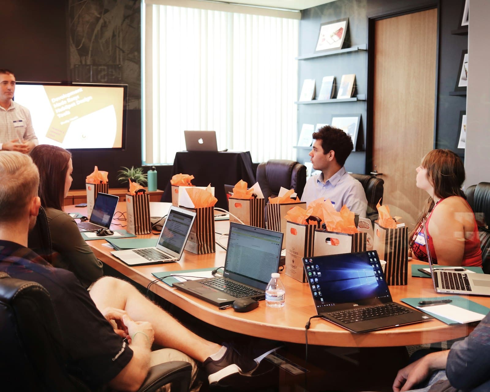 Professionals in a conference room during a training session